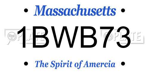 1BWB73 Massachusetts License Plate