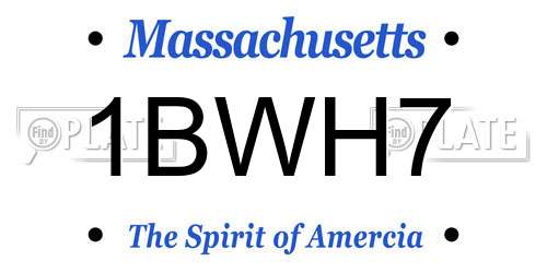 1BWH7 Massachusetts License Plate