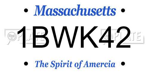 1BWK42 Massachusetts License Plate