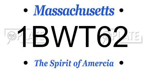 1BWT62 Massachusetts License Plate