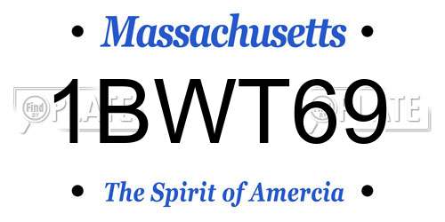 1BWT69 Massachusetts License Plate