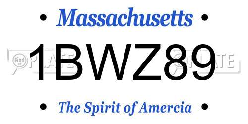 1BWZ89 Massachusetts License Plate