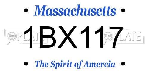 1BX117 Massachusetts License Plate