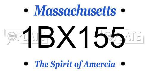 1BX155 Massachusetts License Plate