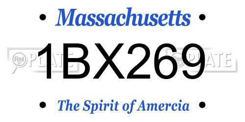 1BX269 Massachusetts License Plate