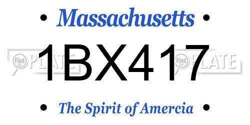 1BX417 Massachusetts License Plate