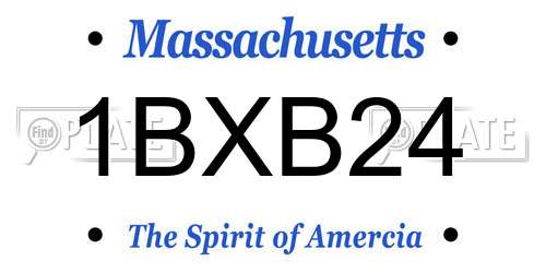 1BXB24 Massachusetts License Plate