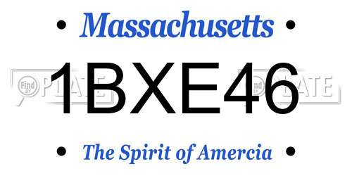 1BXE46 Massachusetts License Plate