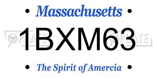 1BXM63 Massachusetts License Plate