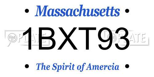 1BXT93 Massachusetts License Plate