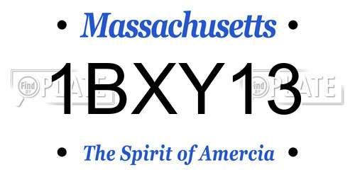 1BXY13 Massachusetts License Plate