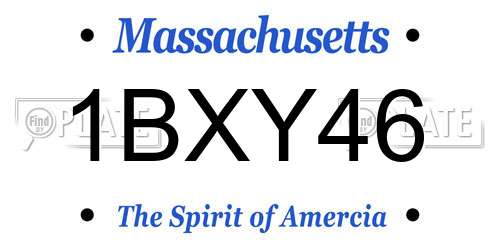 1BXY46 Massachusetts License Plate