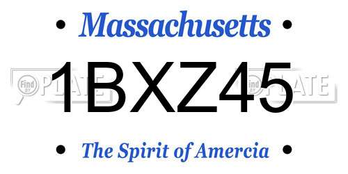 1BXZ45 Massachusetts License Plate