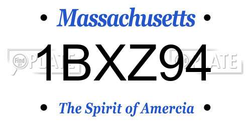 1BXZ94 Massachusetts License Plate