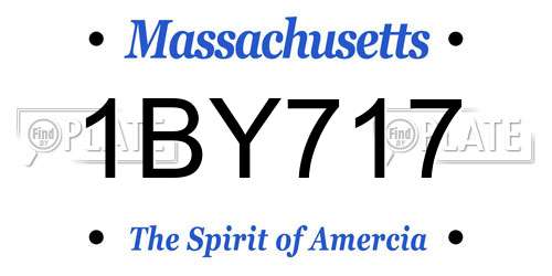 1BY717 Massachusetts License Plate