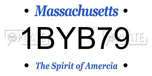 1BYB79 Massachusetts License Plate