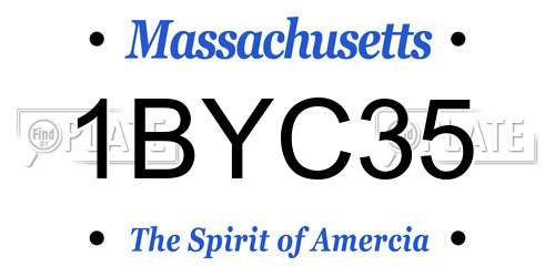 1BYC35 Massachusetts License Plate