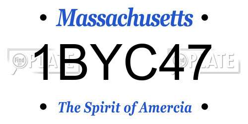 1BYC47 Massachusetts License Plate