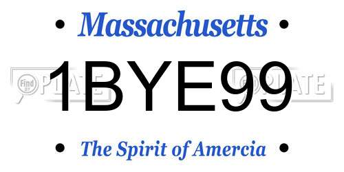 1BYE99 Massachusetts License Plate