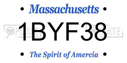 1BYF38 Massachusetts License Plate
