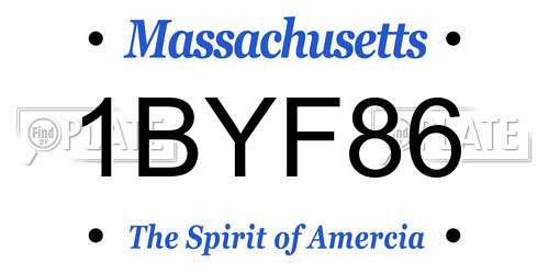 1BYF86 Massachusetts License Plate