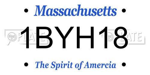 1BYH18 Massachusetts License Plate