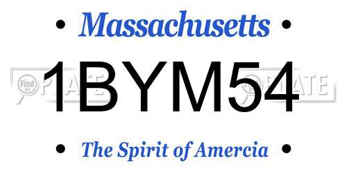 1BYM54 Massachusetts License Plate