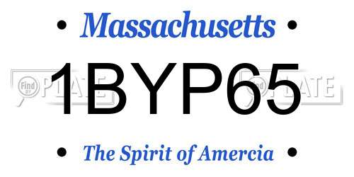 1BYP65 Massachusetts License Plate