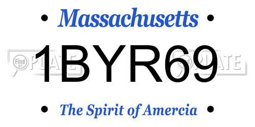 1BYR69 Massachusetts License Plate