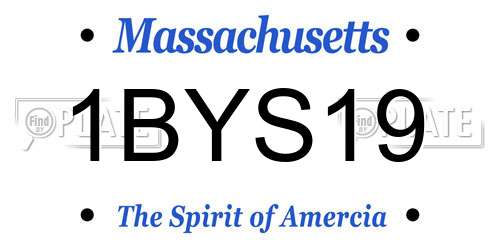 1BYS19 Massachusetts License Plate