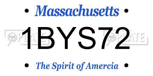 1BYS72 Massachusetts License Plate