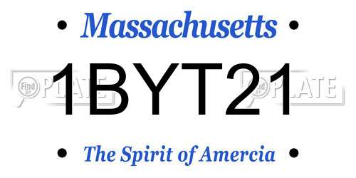 1BYT21 Massachusetts License Plate