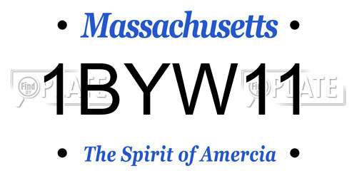 1BYW11 Massachusetts License Plate