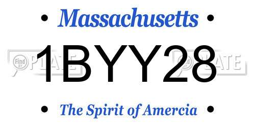 1BYY28 Massachusetts License Plate