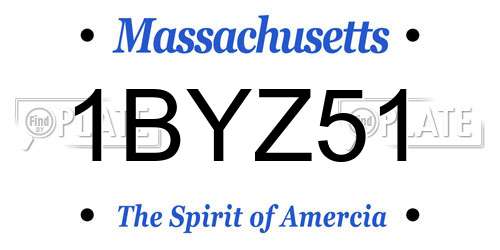 1BYZ51 Massachusetts License Plate