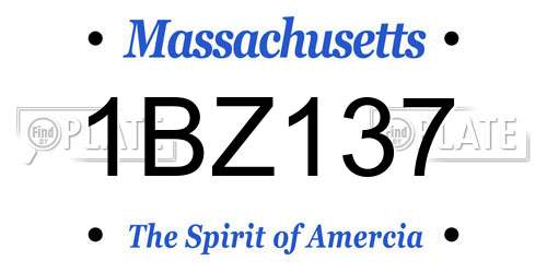1BZ137 Massachusetts License Plate