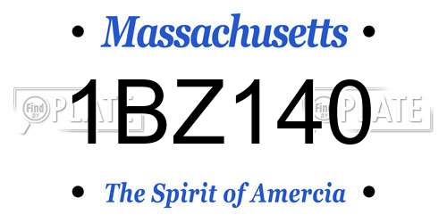 1BZ140 Massachusetts License Plate