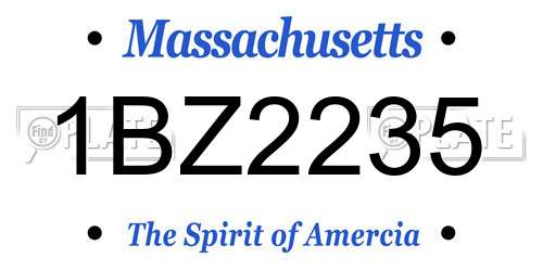 1BZ2235 Massachusetts License Plate