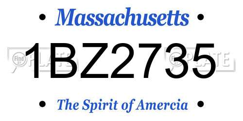 1BZ2735 Massachusetts License Plate