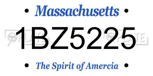 1BZ5225 Massachusetts License Plate