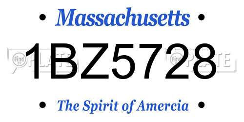 1BZ5728 Massachusetts License Plate
