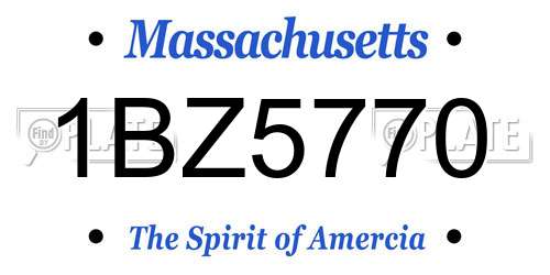 1BZ5770 Massachusetts License Plate