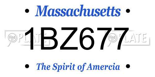 1BZ677 Massachusetts License Plate