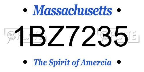 1BZ7235 Massachusetts License Plate