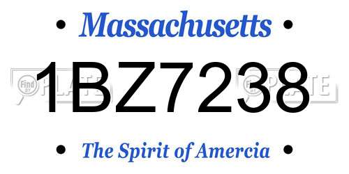 1BZ7238 Massachusetts License Plate