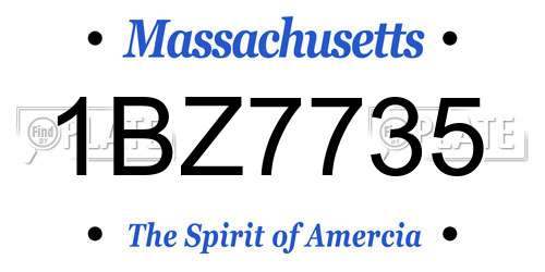1BZ7735 Massachusetts License Plate