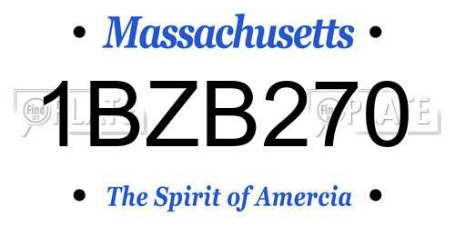1BZB270 Massachusetts License Plate