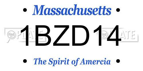 1BZD14 Massachusetts License Plate