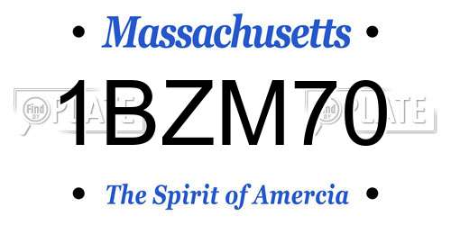 1BZM70 Massachusetts License Plate