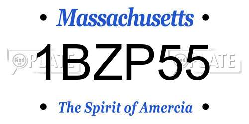 1BZP55 Massachusetts License Plate